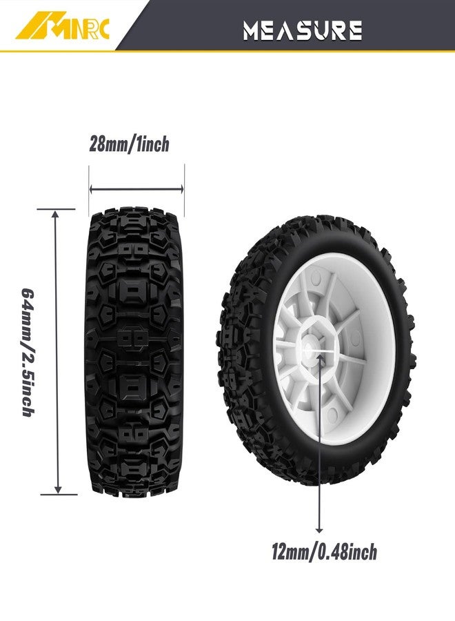 NMNRC Pre-Glued Plastic Rim Wheels and Tires Compatible with Arrma 1/16 Mojave Grom 4X4 RTR Series Upgrades Part White - Image 5